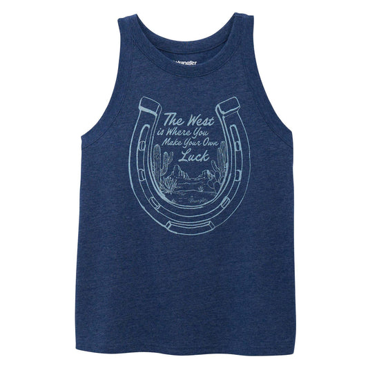Wrangler® Graphic Goddess Tank - Pageant Blue Heather - - White Owl Creek Boutique