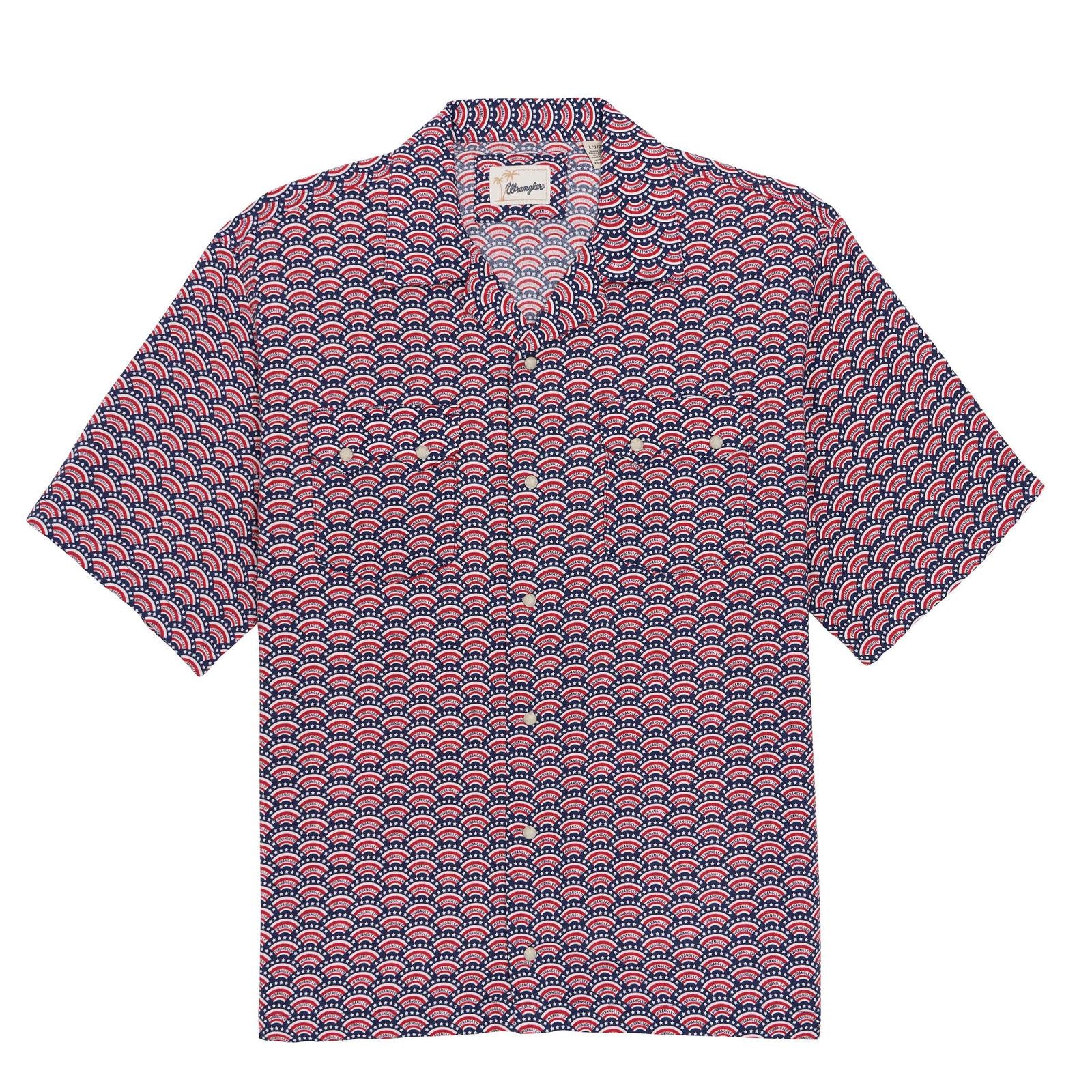 Wrangler® Coconut Cowboy Short Sleeve Shirts - Snaps - Red/Blue - 112378982 - White Owl Creek Boutique