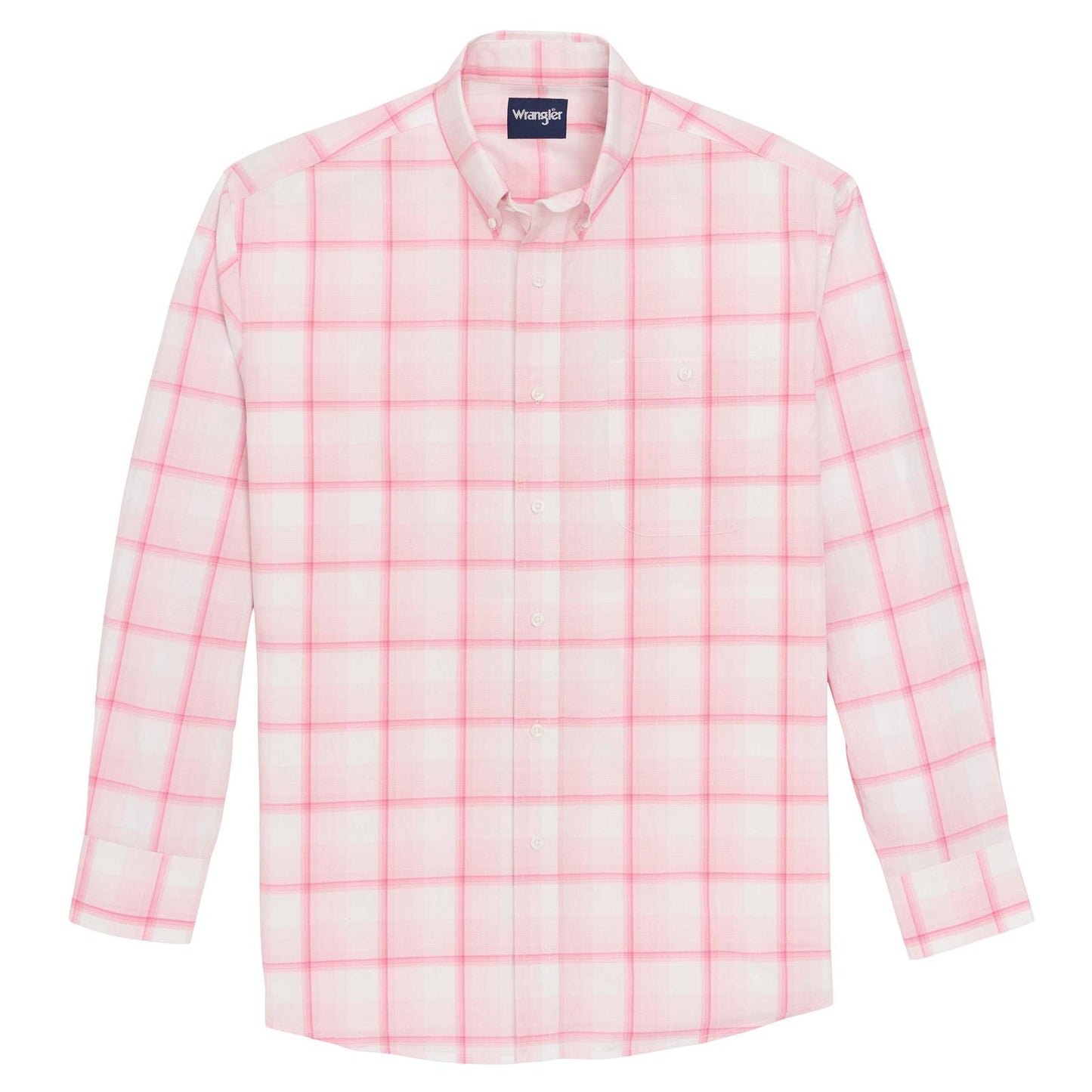 Wrangler® Bucking Cancer Long Sleeve Shirt - White/Pink - White Owl Creek Boutique