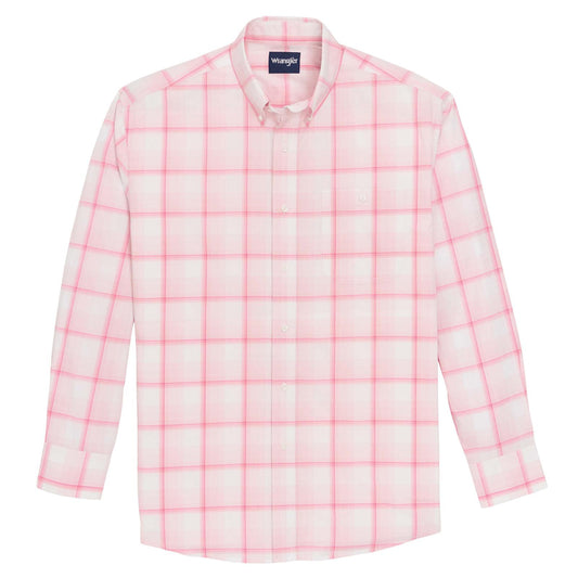 Wrangler® Bucking Cancer Long Sleeve Shirt - White/Pink - White Owl Creek Boutique
