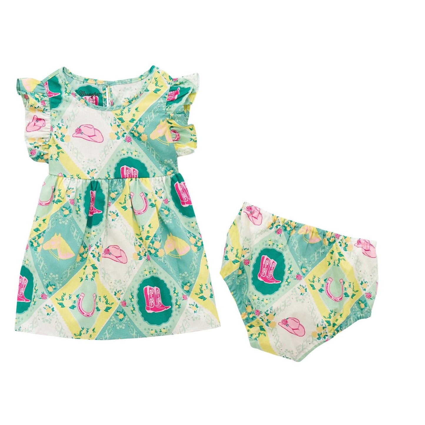 Wrangler® Baby Girl Dress Green - White Owl Creek Boutique