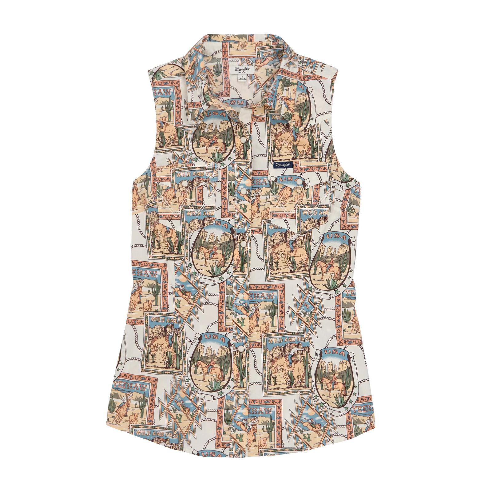Wrangler Retro® Vintage Sleeveless Snap Shirt - White Owl Creek Boutique