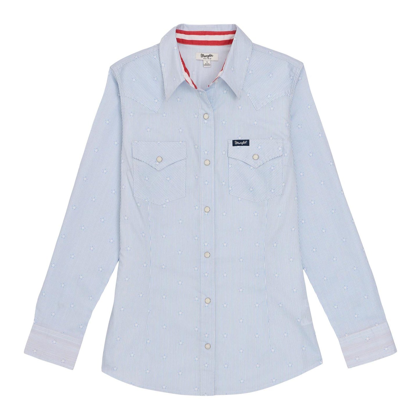 Wrangler Retro® Western Dress Snap Shirt - Blue - White Owl Creek Boutique