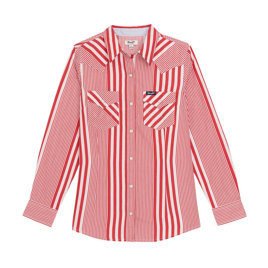 Wrangler Retro® Western Dress Snap Shirt - Red - White Owl Creek Boutique
