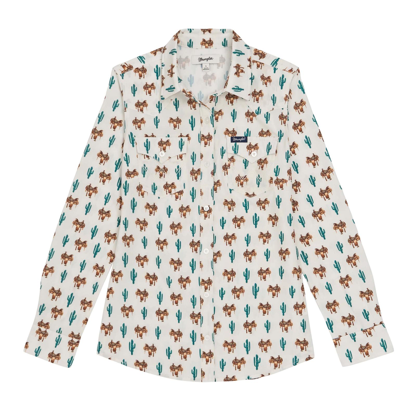 Wrangler® Performance Aria Shirt - Cream - White Owl Creek Boutique