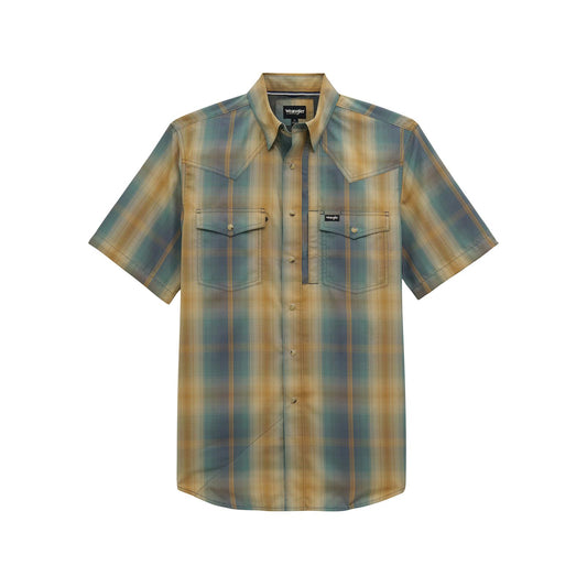Wrangler Short Sleeve Western Performance Ombre Turbulance