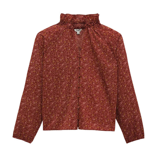 Wrangler Retro® Americana Ruffle Blouse - Burgundy