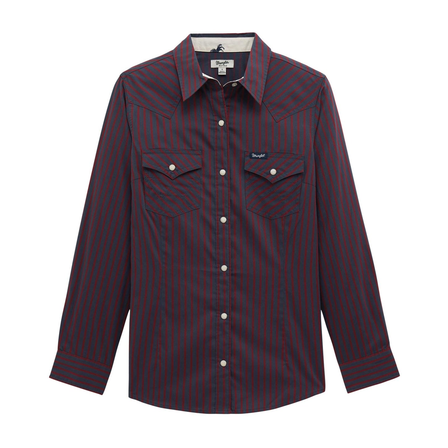 Wrangler Retro® Western Dress Snap Shirt Burgundy