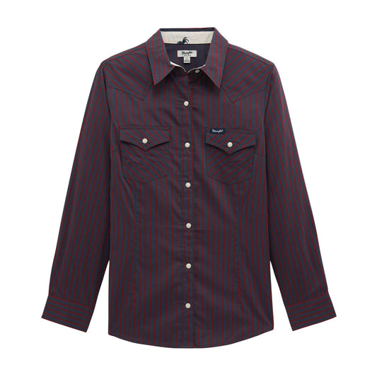 Wrangler Retro® Western Dress Snap Shirt Burgundy