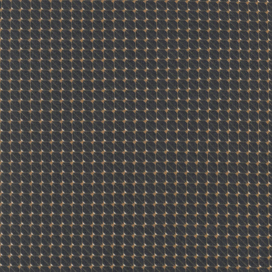 Close-up of the navy and brown geometric pattern on the Wrangler x Cody Johnson shirt