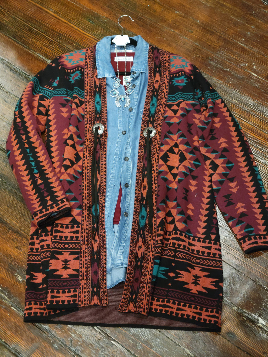 Long Aztec Cardigan