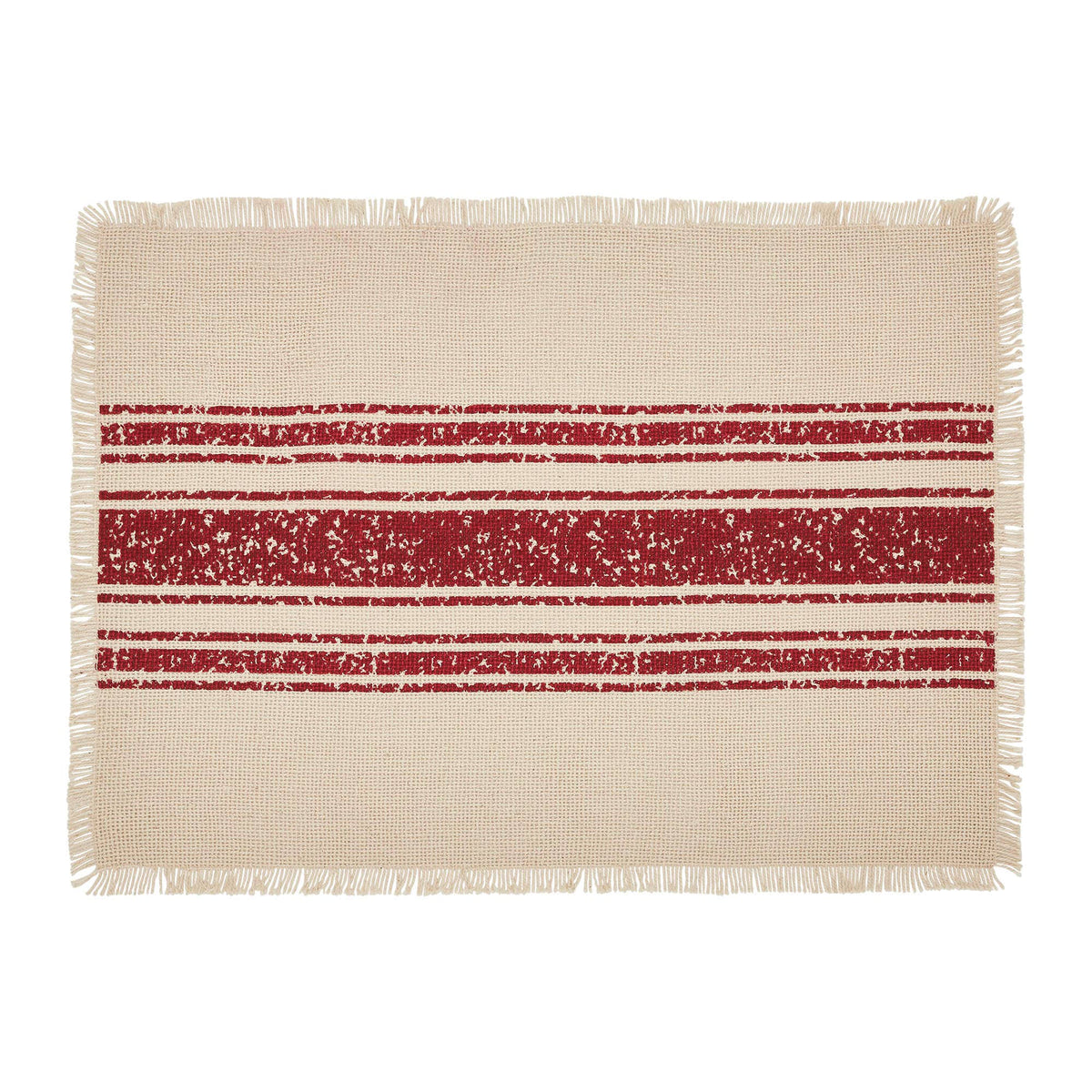 Yuletide Burlap Red Stripe Placemat Set of 4 13x19