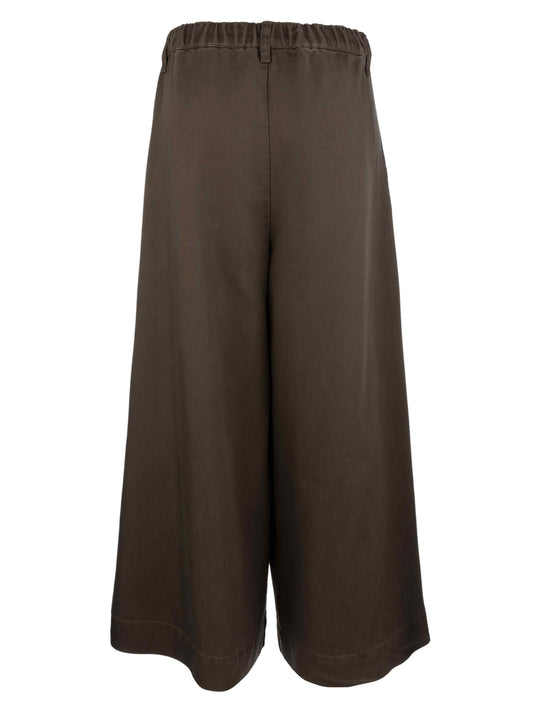 Brown wide-leg pants on a white background