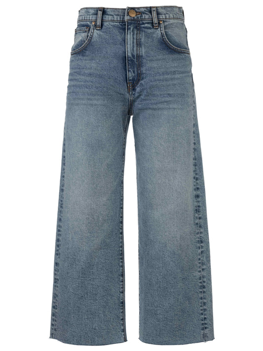 Blue jeans on a white background