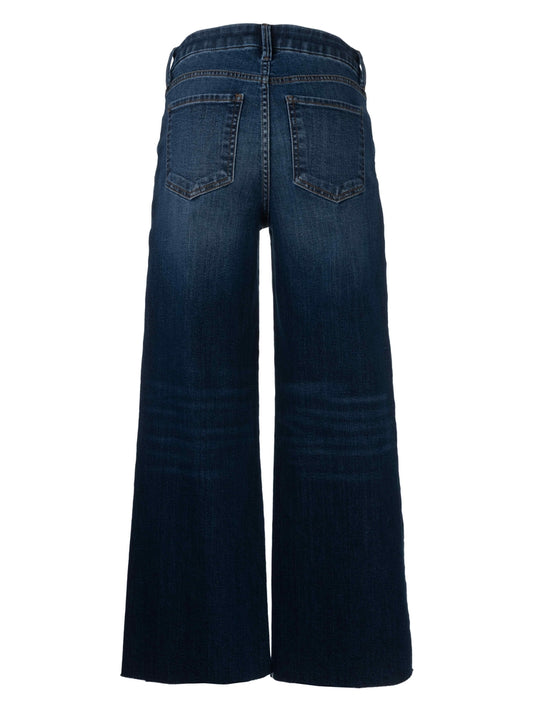 Pair of blue jeans on a white background