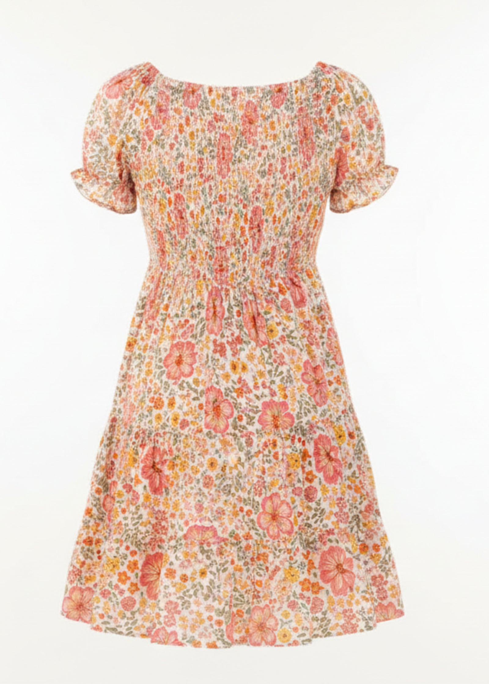 Woman in a floral short dress 