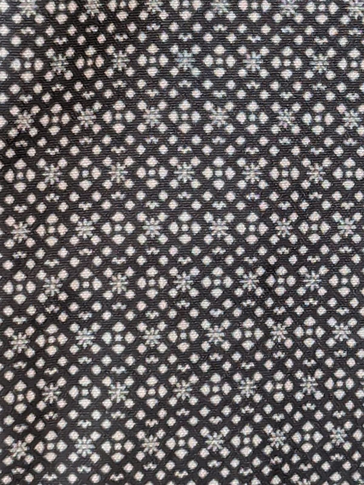 Close-up of the small repeating geometric pattern on the Wrangler George Strait Moss Green stretch shirt