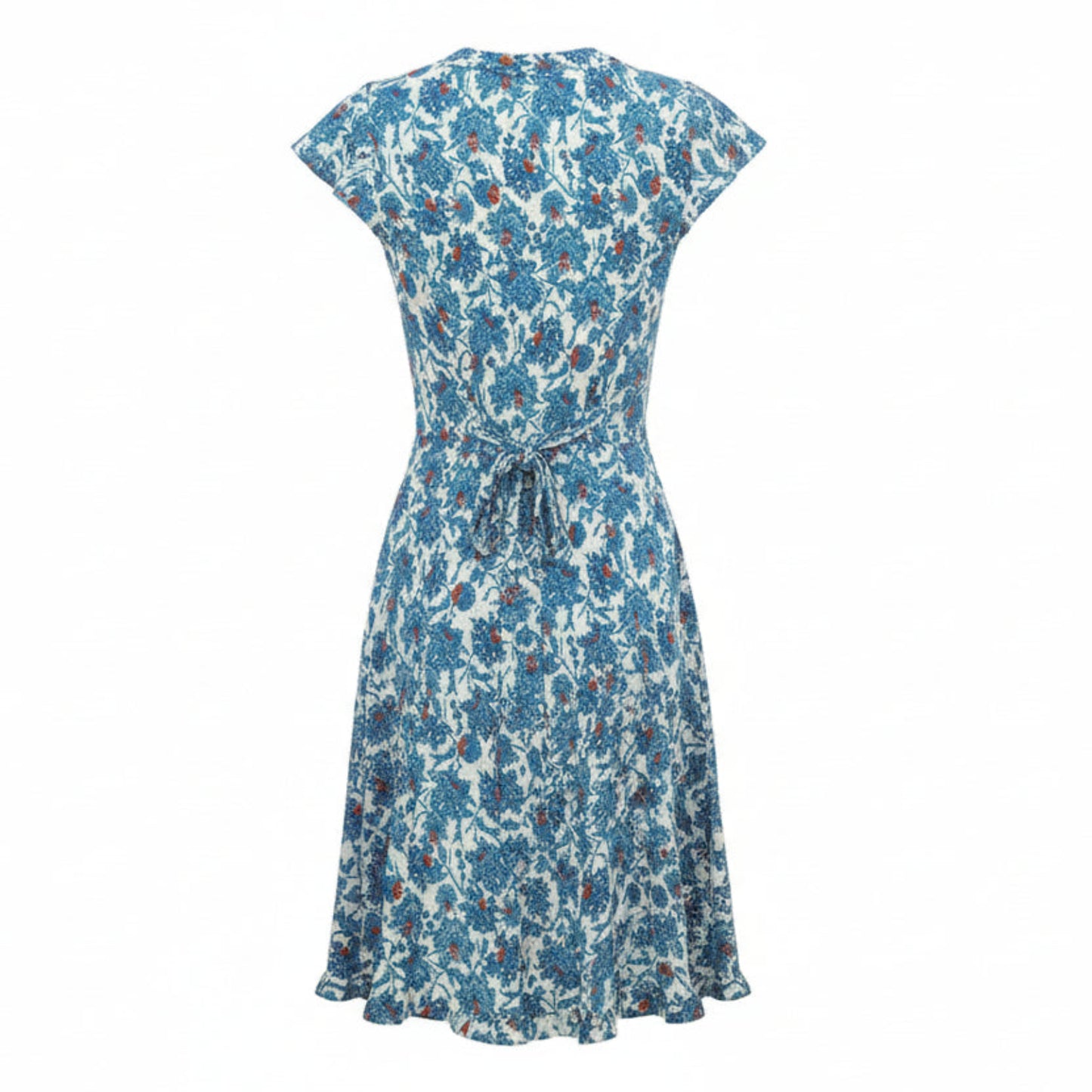 Blue Floral Dress Back view 