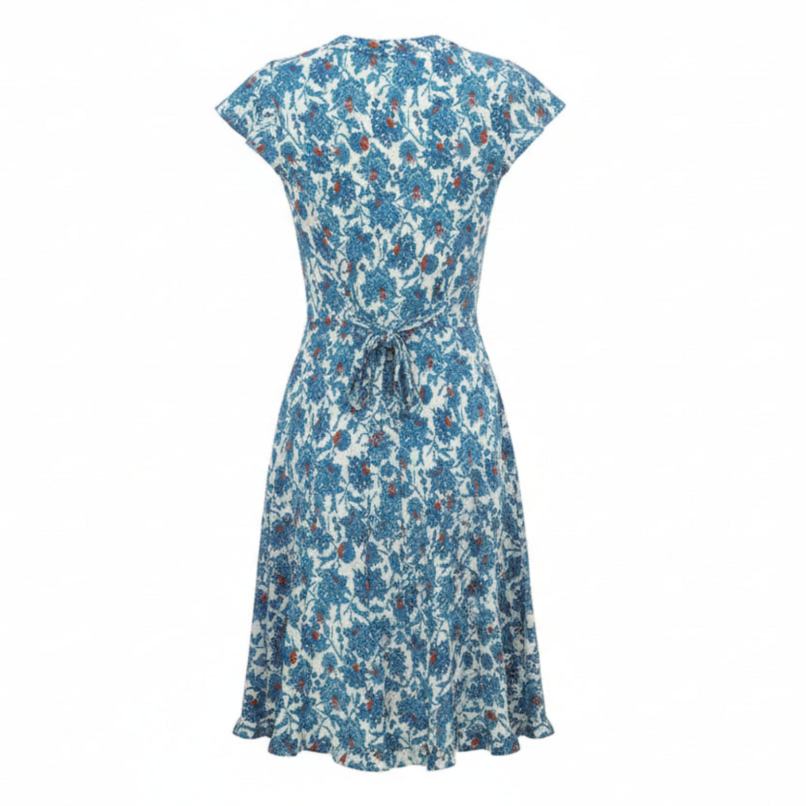 Blue Floral Dress Back view 