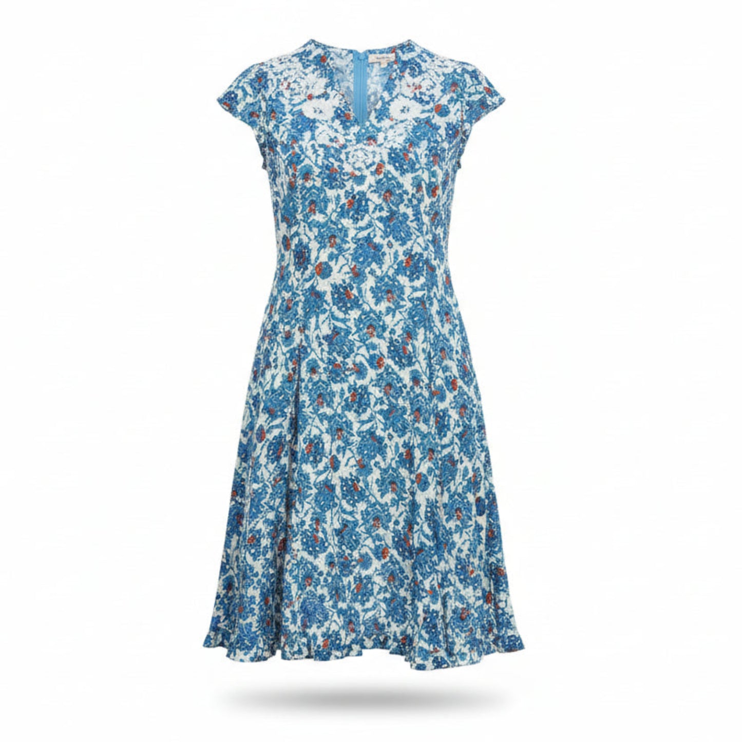 Blue Floral Dress Front View