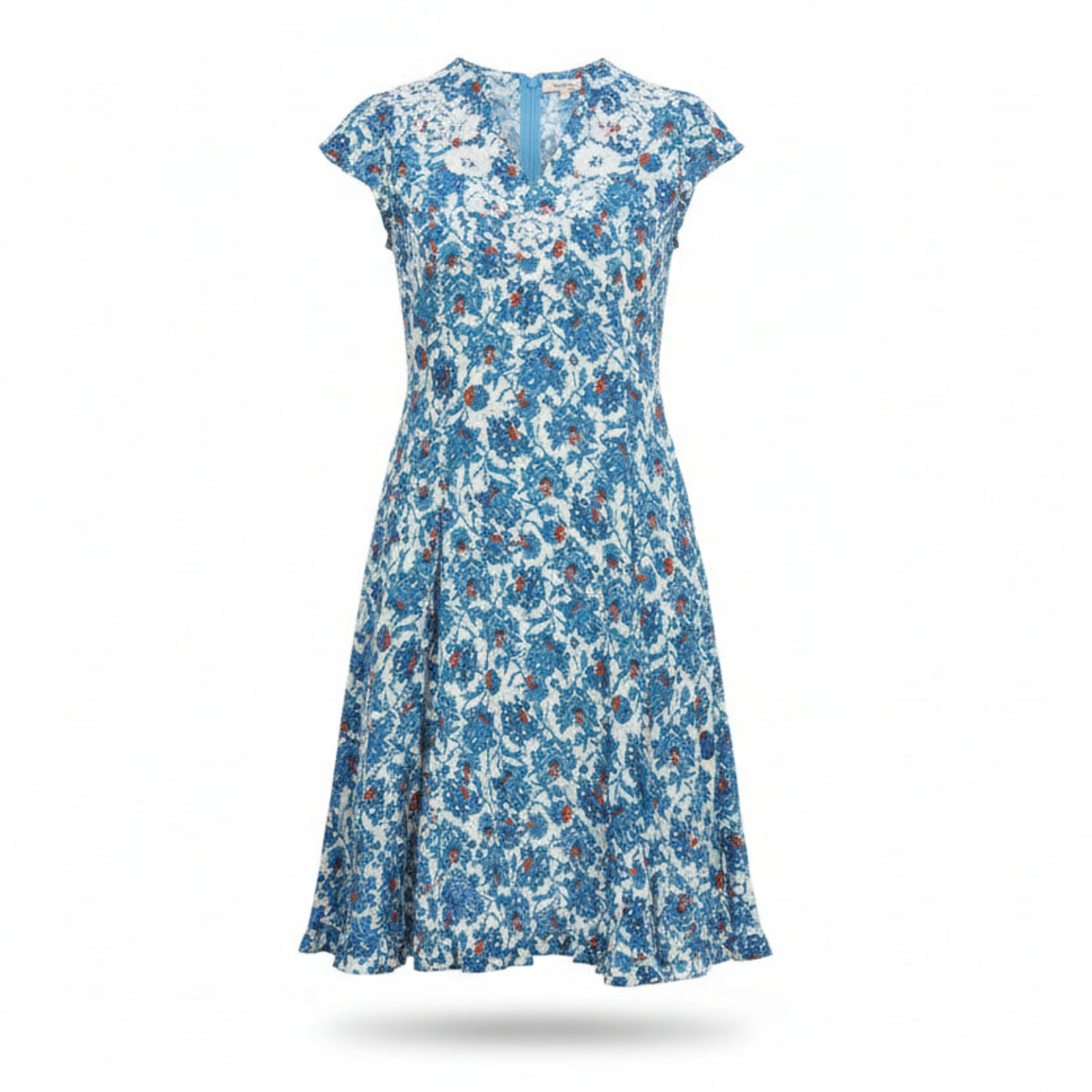 Blue Floral Dress Front View
