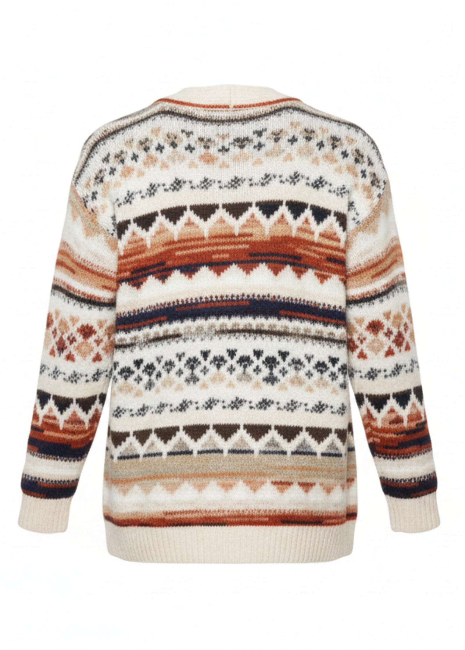 back view of cozy cardigan with pockets
