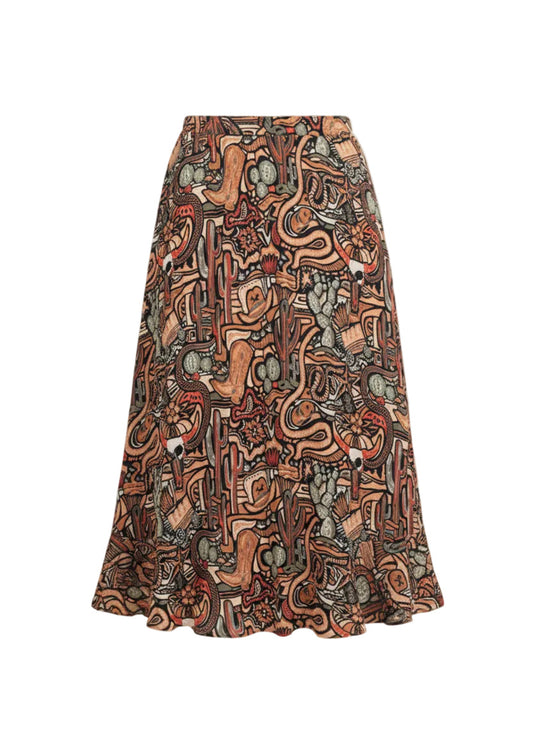 back view of Cowboy Ruffle Skirt