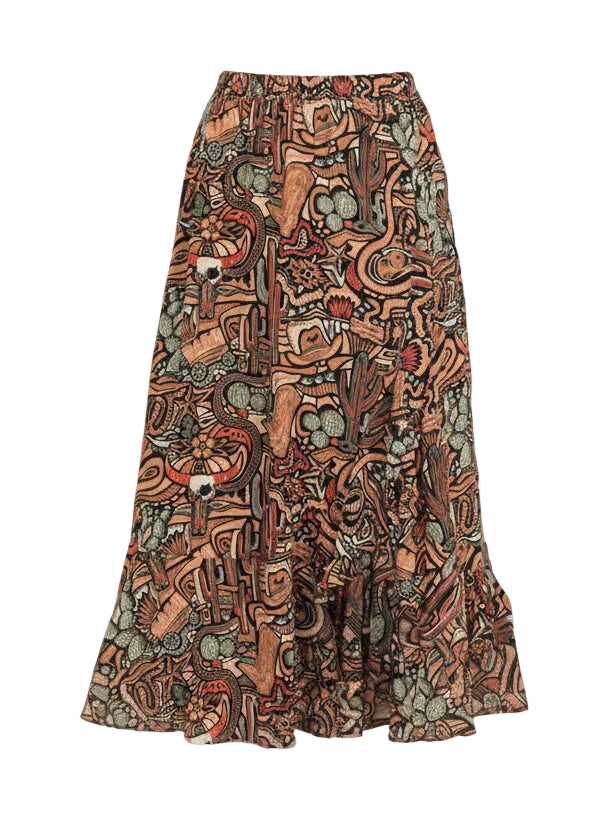 front view of Cowboy Ruffle Skirt