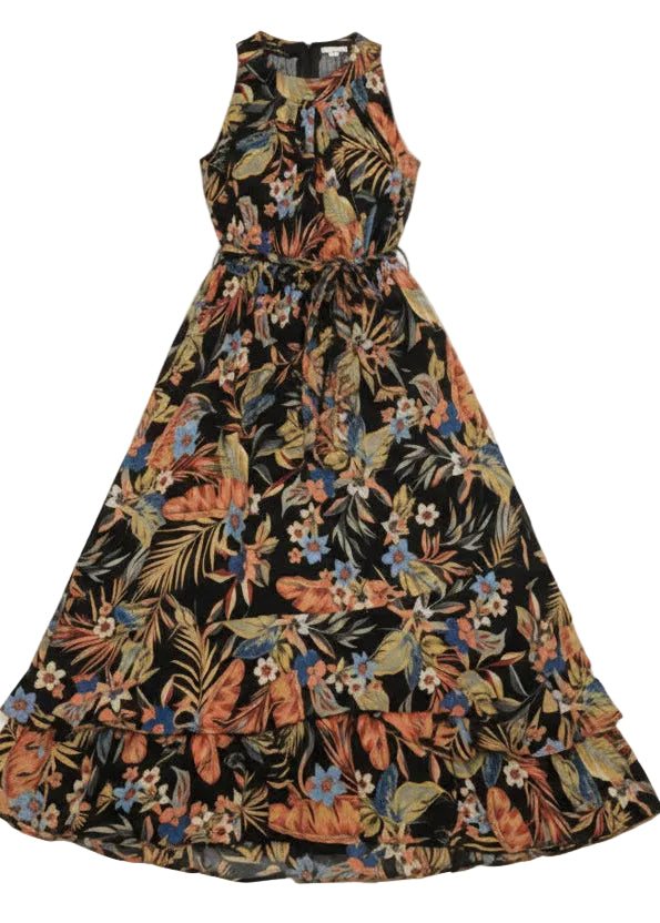 Dress front of Black Sleeveless Scoop Dress