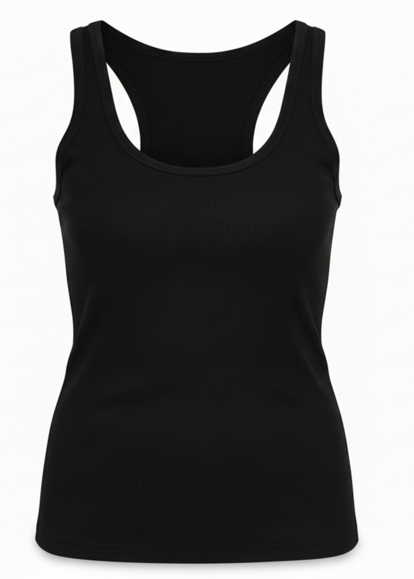 a black tank top