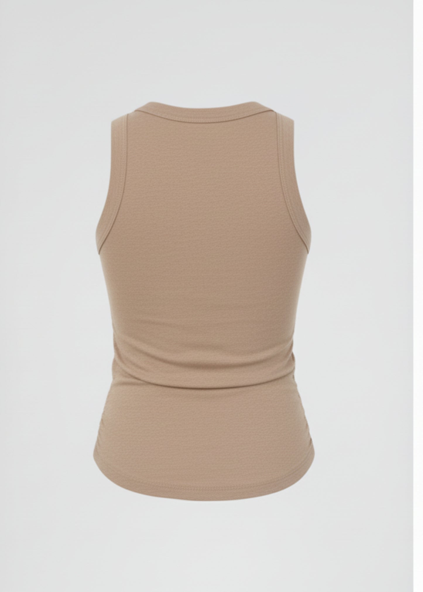back view of a beige tank top 