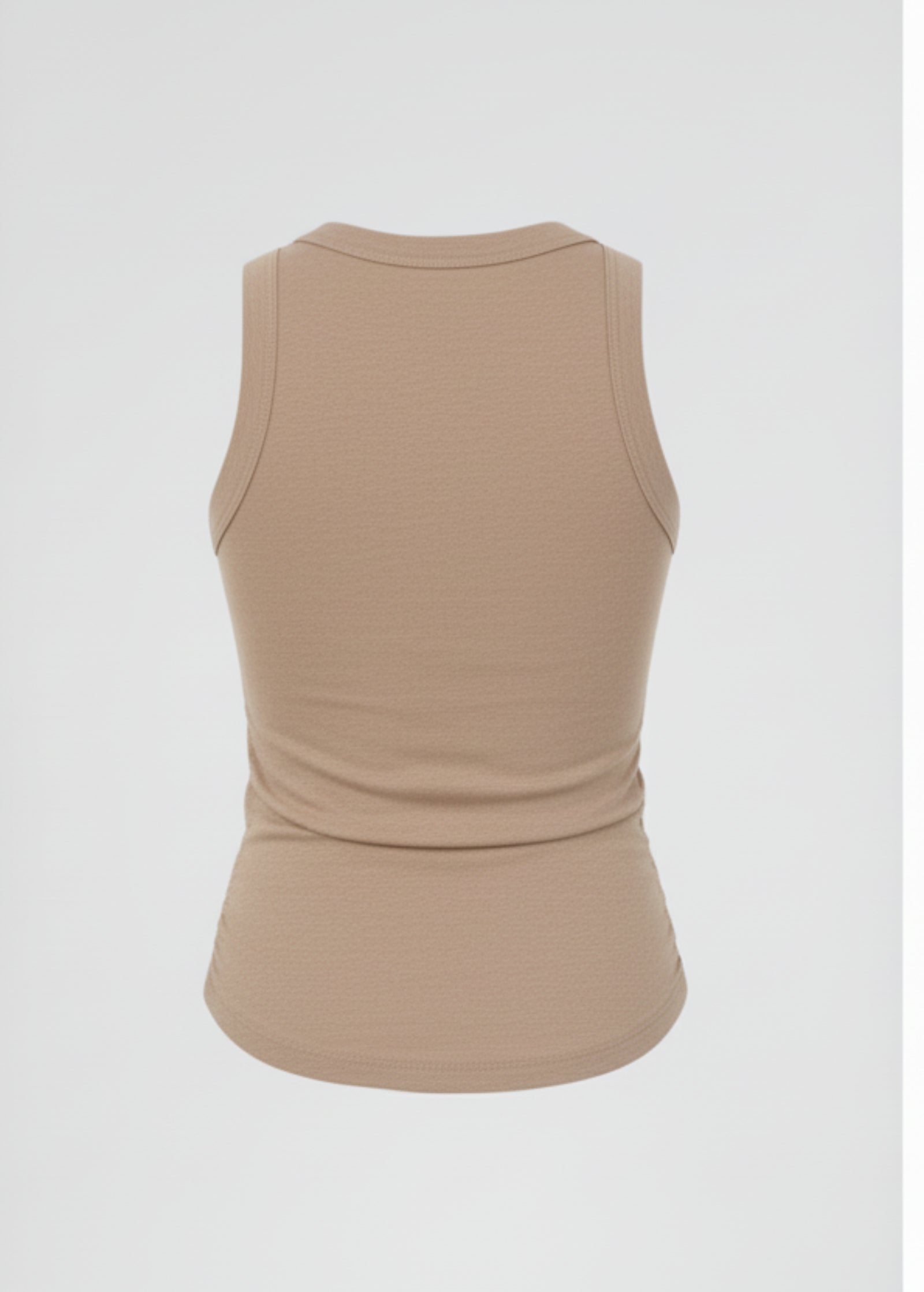 back view of a beige tank top 
