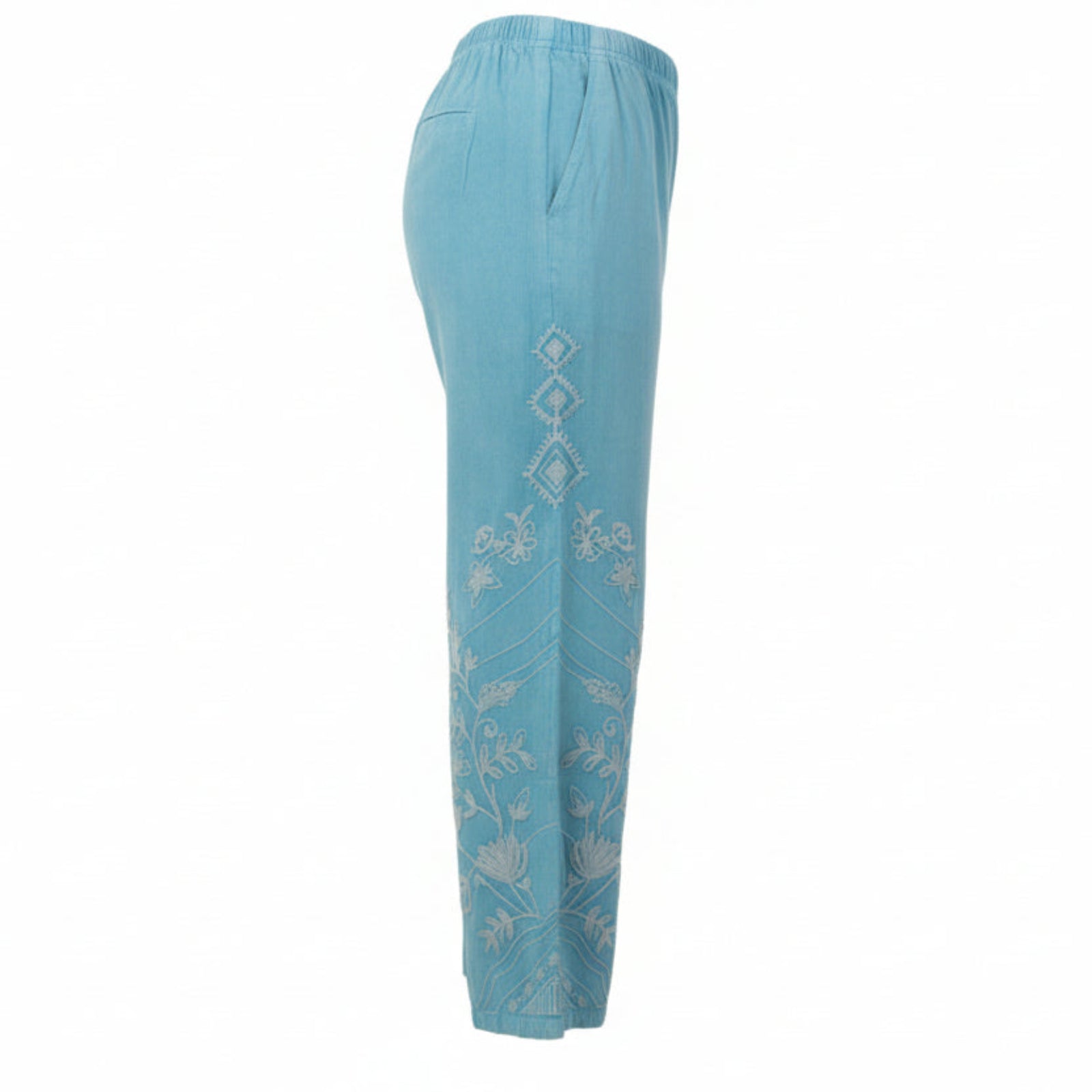 Embroidery on Nile Blue Pants