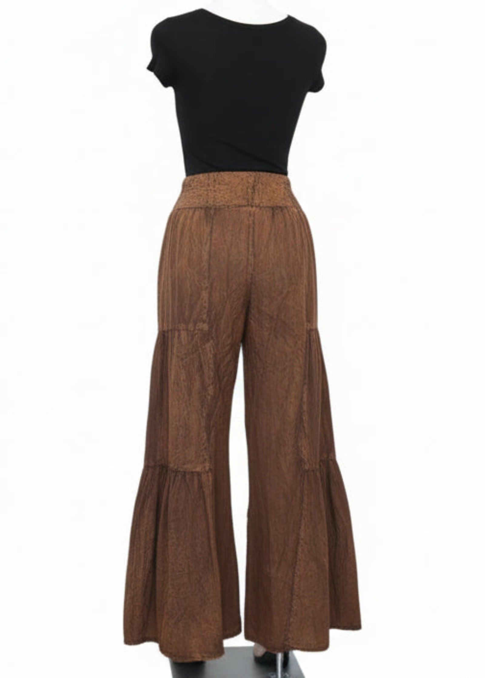 Smocked Waist Wide Leg Pant back view