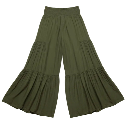 Smocked Waist Wide Leg Pant back view