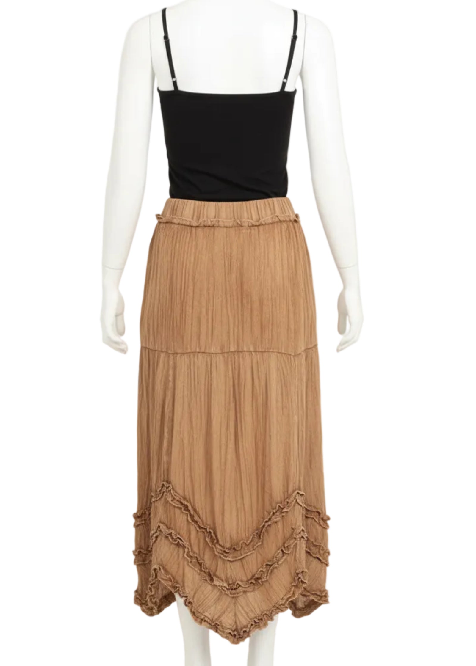 Camel Ruffle Skirt back view