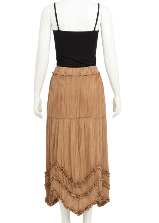 Camel Ruffle Skirt back view