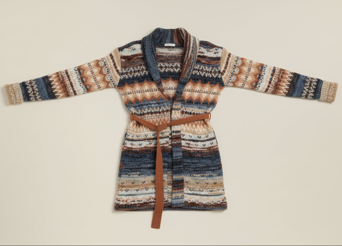 back view Tie Front Cardigan 