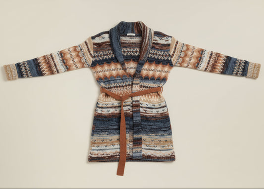 back view Tie Front Cardigan 