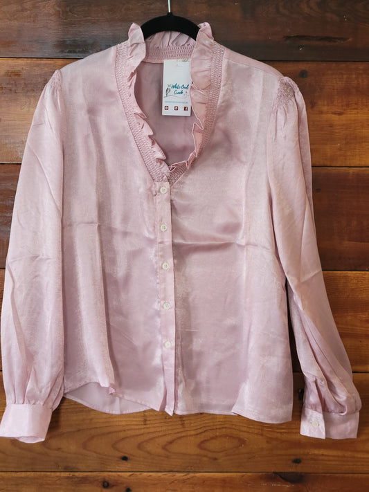 High Neck Ruffle Blouse