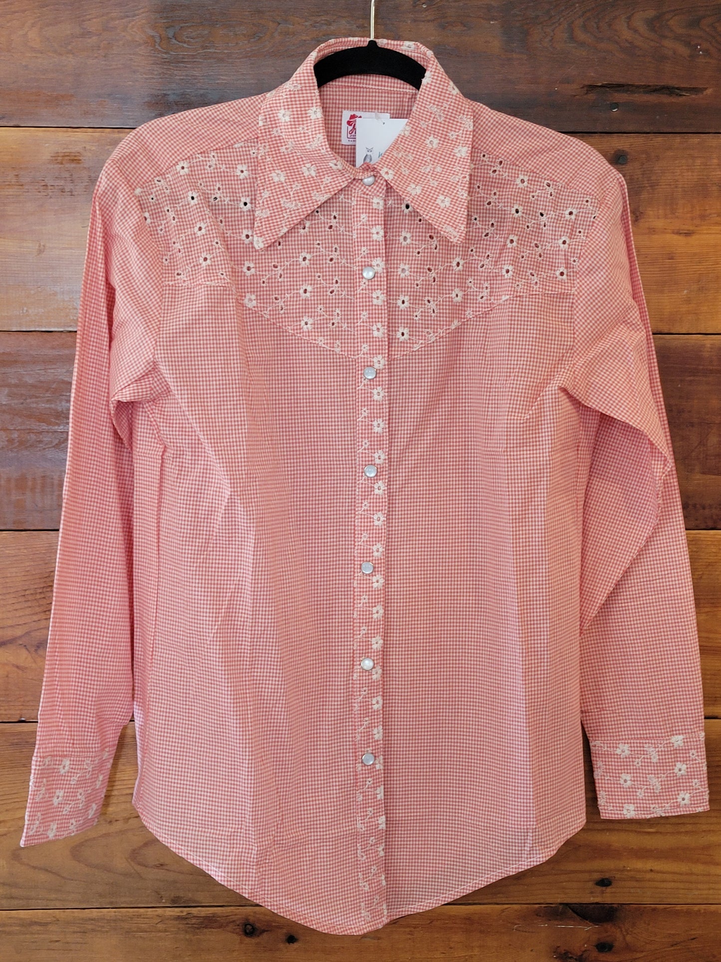 Red Eyelet Snap Shirt