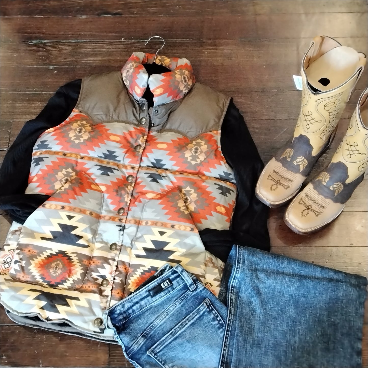 Aztec Puff Vest