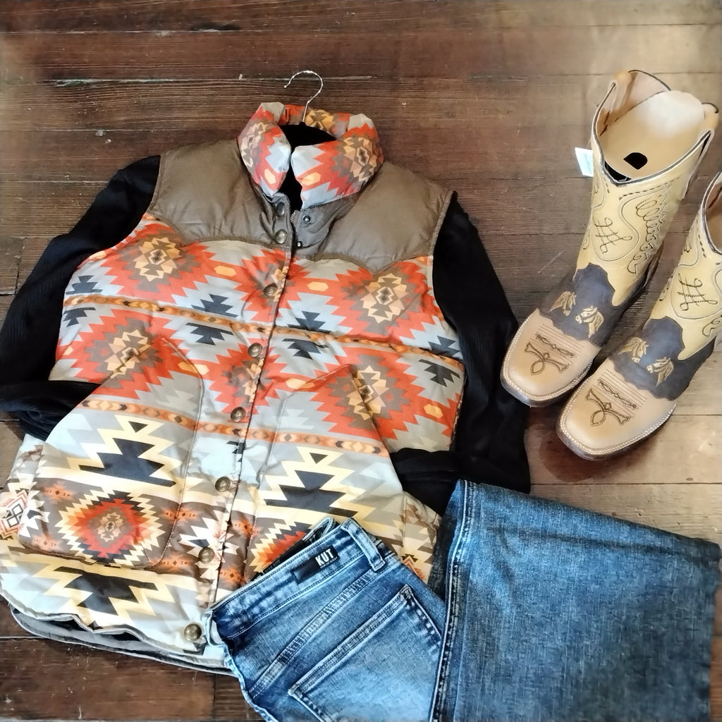Aztec Puff Vest