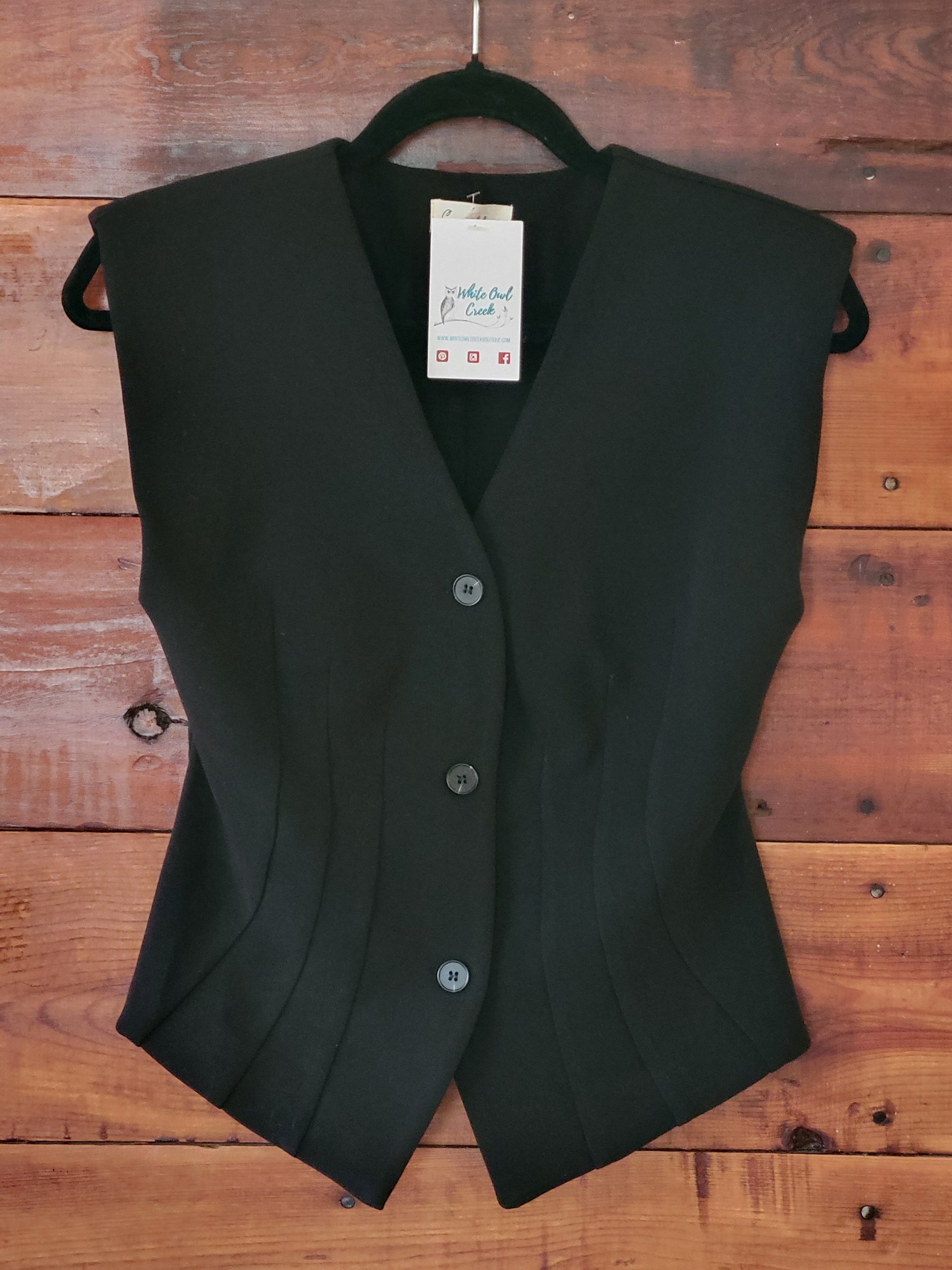 Black Tailered Sleeveless Vest - White Owl Creek Boutique