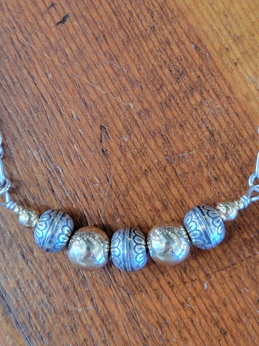 Sterling Silver Gold Bead NK - White Owl Creek Boutique
