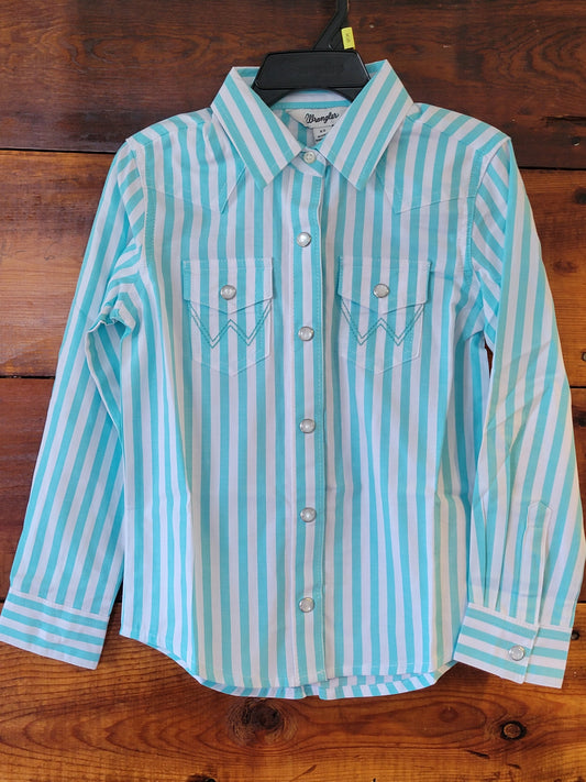 Girls Stripe Snap Shirt