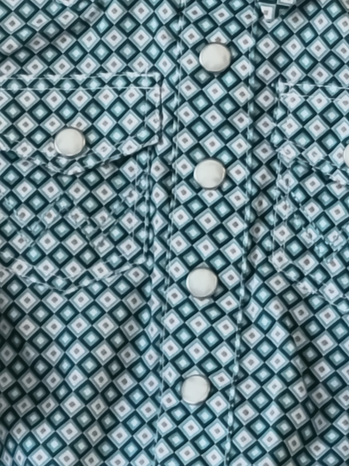 Close-up of patterned fabric with geometric design