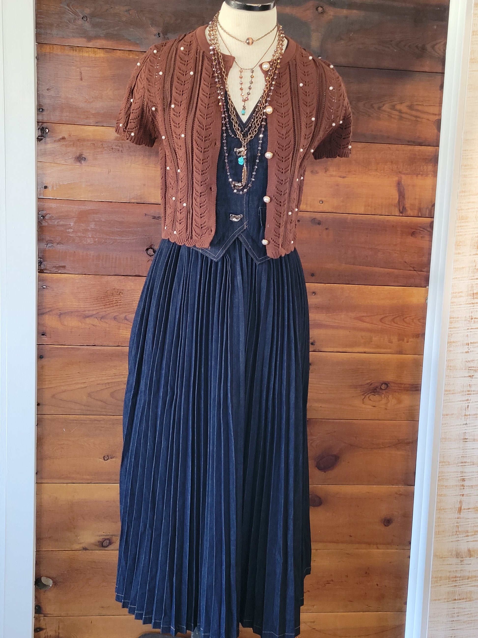 Pearl Embellished Short Sleeve Sweater - White Owl Creek Boutique