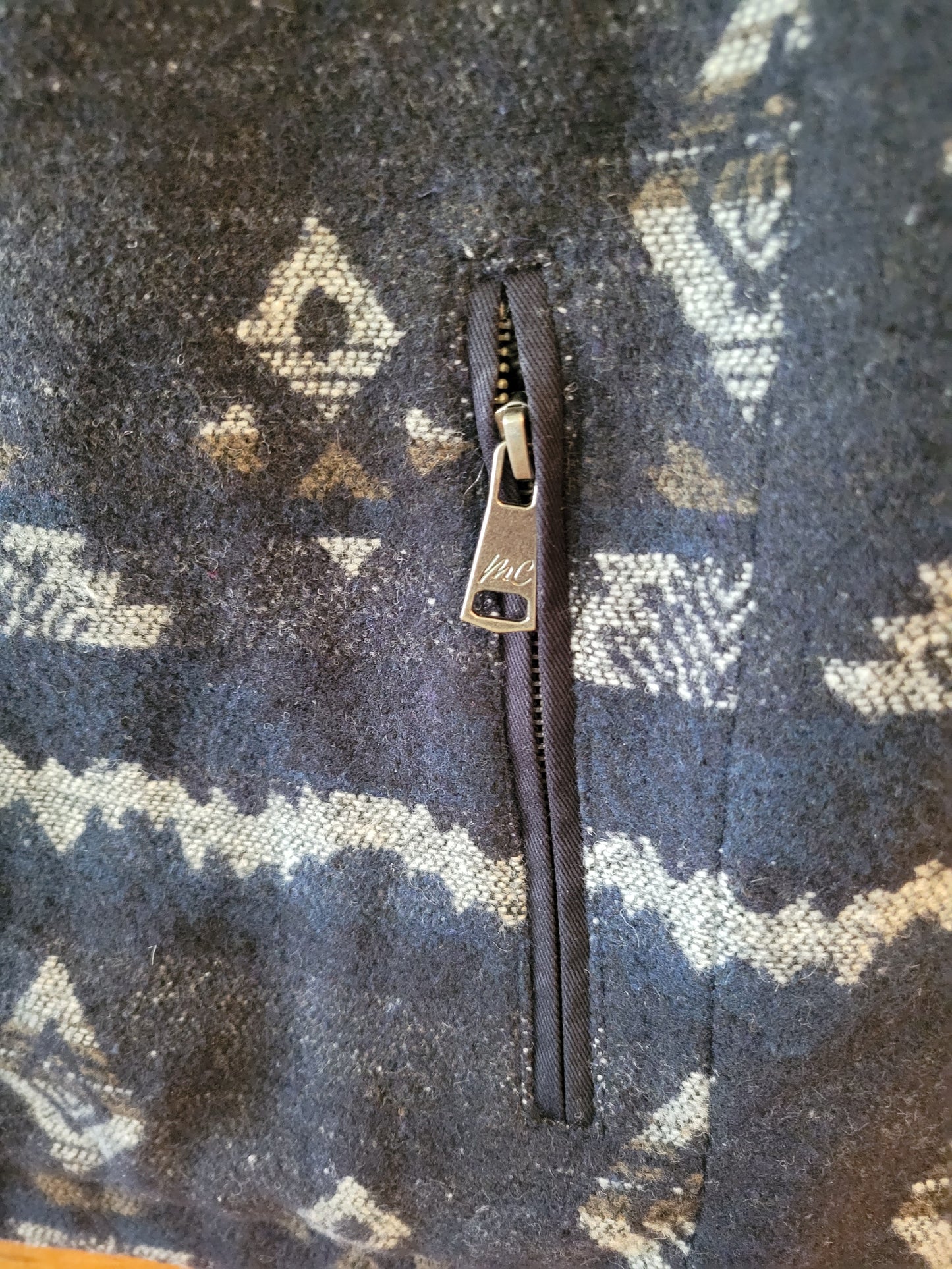 Navy Print Vest