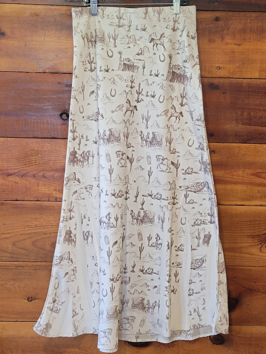 Old West Satin Skirt - White Owl Creek Boutique
